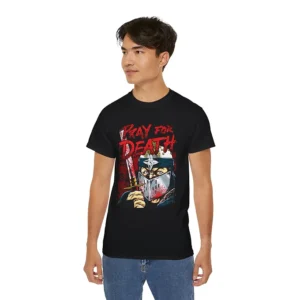 Pray for Death" Retro 80s Ninja Tee – Men's Graphic T-Shirt with Front Ninja Art & Back Quote: "Kill Me You Bastard